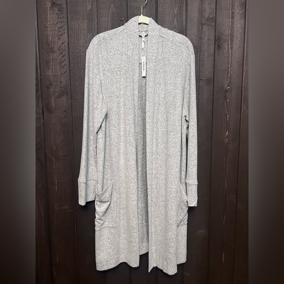 Soma Fine Fleece Long Wrap Grey Duster Cardigan Robe NWT Sz XXL Soft Pockets. - Picture 1 of 8